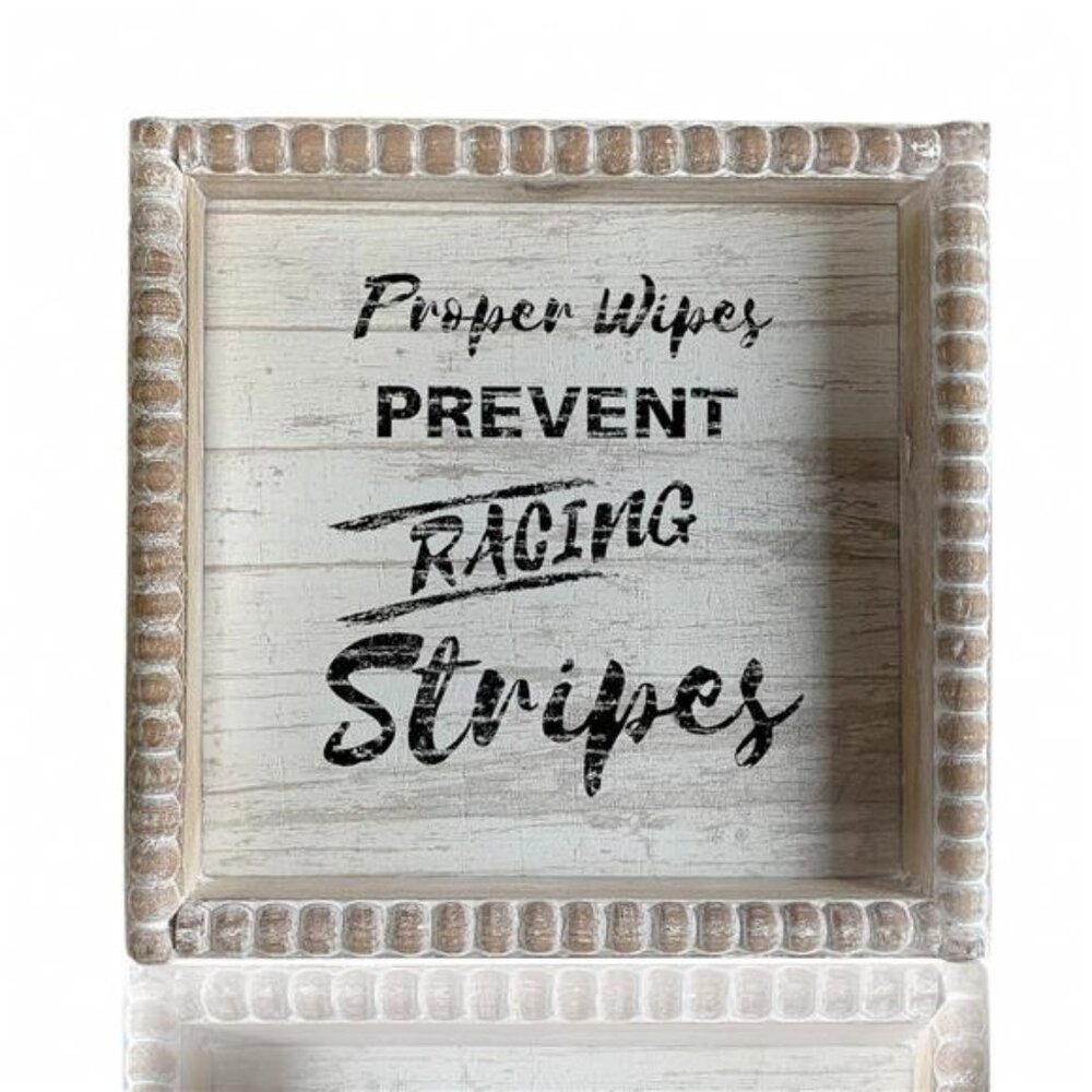 Boho Farmhouse Wooden Framed Bathroom Decor Signs, Funny Restroom Decorative